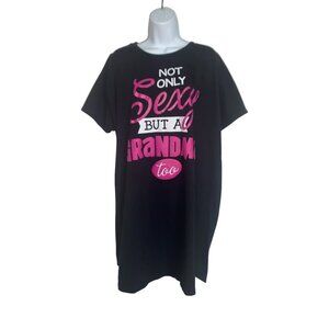 One Size*Relevent*Black/Hot-Pink Nightshirt --SEXY GRANDMA"